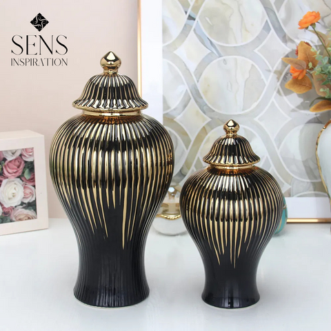 Vase Noir "Lumière Nocturne"