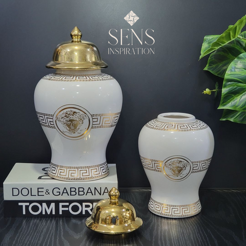 Vase Blanc "Élégance Royale"