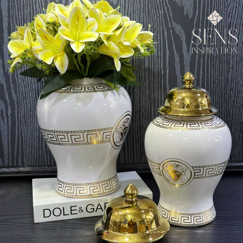 Vase Blanc "Élégance Royale"