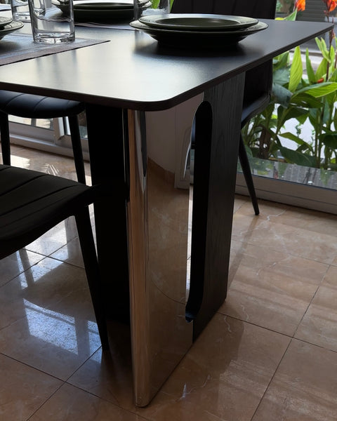 Table Chromanoir + 06 Chaises
